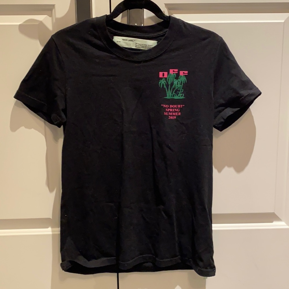 Off White palm tree tee